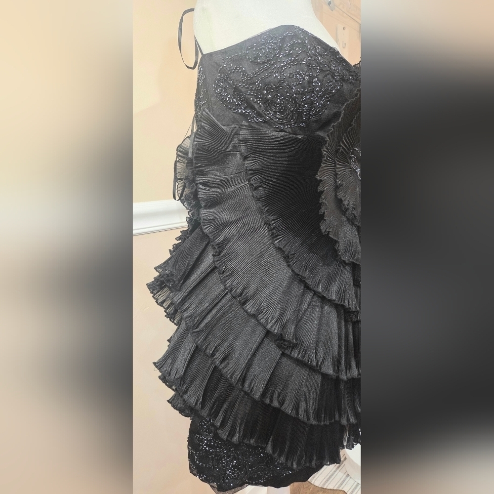 Jovani New York Elegant Strapless Black Ruffle Dress Evening Size 14.SMALL - Picture 7 of 17